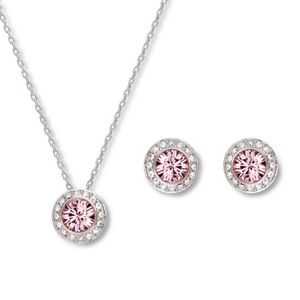 Swarovski Vintage Rose Crystal Earring & Pendant
